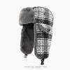 Unisex Retro Plaid Fleece Lined Beanie Hat Winter Warm Ear Protection Cap Cycling Outdoor