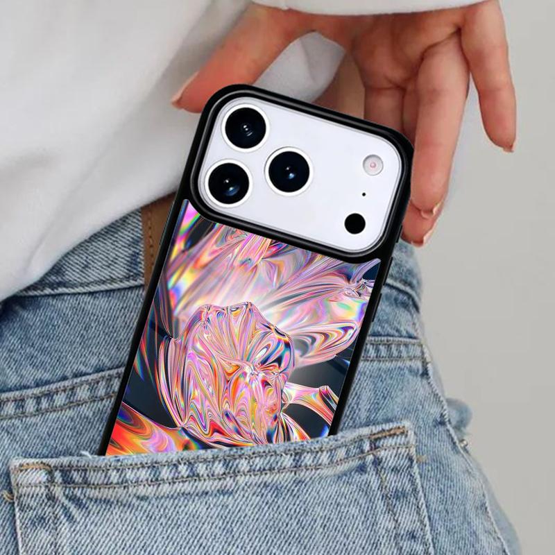 Holographic Iridescent Phone Case for iPhone 16e 15 14 13 12 17 Pro Max Plus Air 17pro Cover Coque