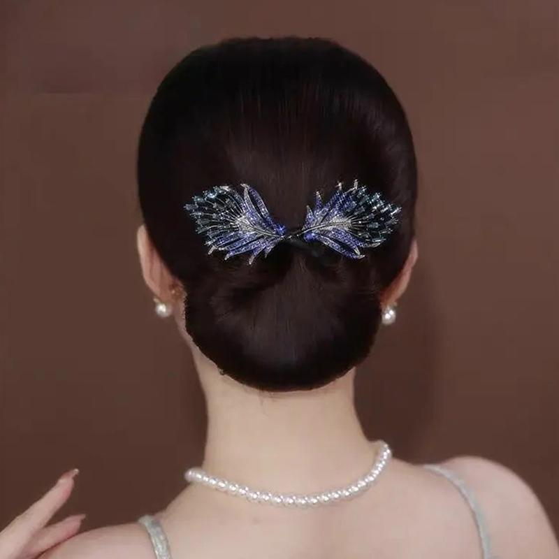 Whale Tail Rhinestone Flower Hair Clip Hair Bun Maker Bundle Hair Tie Lazy Hair Curler Hair Accessories Hair Styling Tool