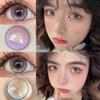 MillCreek Color Contact Lenses with Grade 2Pcs Blue Purple Yearly Use 14.2mm Soft Lens Eye with Free Gifts Ladies Student Anime Natural Contact Lens