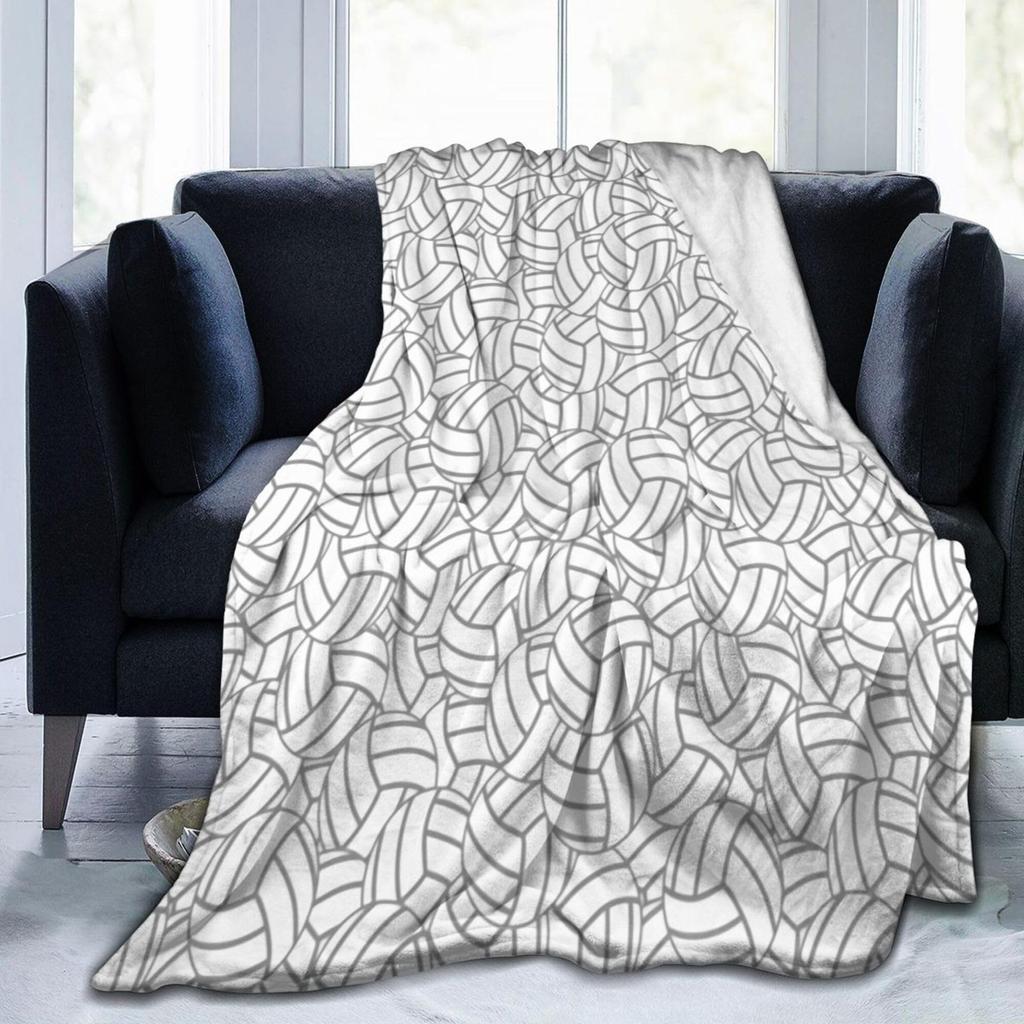 Volleyball Print Flannel Blanket Bedspread Nap Blanket Sports Theme Blanket