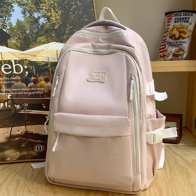 School bag children girls elementary school students solid color backpack junior high school students high school students high quality
