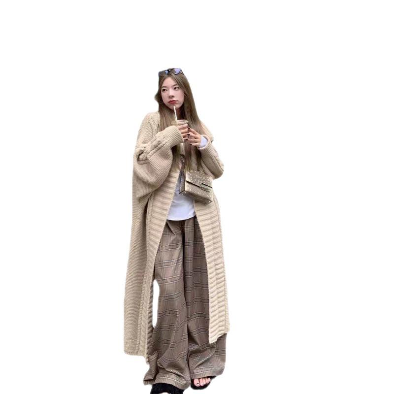 Women's Long Knit Cardigan – 2023 Spring/Autumn Versatile Loose Korean-Style Sweater Coat