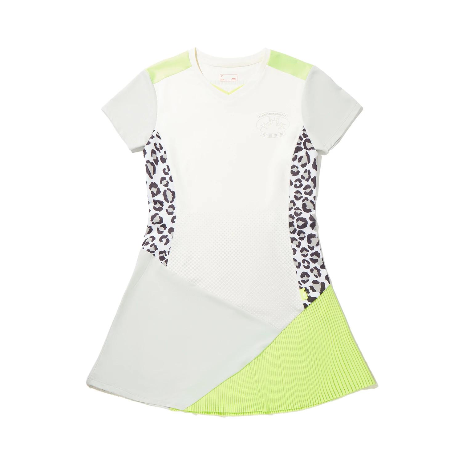 

Li Ning X Randomevent Collaboration Series Color Block Comfortable Versatile Short Sleeve Dress Women dresses ASKV430-1 L