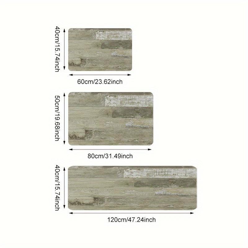 1Pcs Anti Fatigue Kitchen Rugs Green Floral Print Waterproof Non-Slip Thick Cushioned Kitchen Mat Heavy Duty Comfort Standing Mat for Kitchen