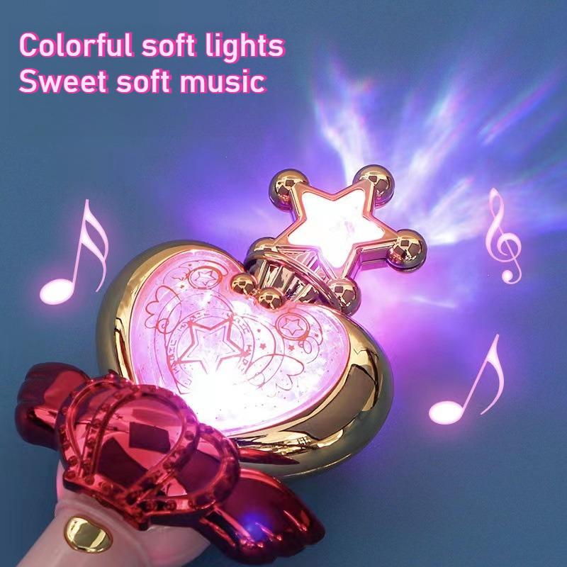 Fairy Magic Wand Glowing Musical Sound Effects Playthings Cutie Moon Rod Figure Toys Queen Transformation Stick Girls Gifts