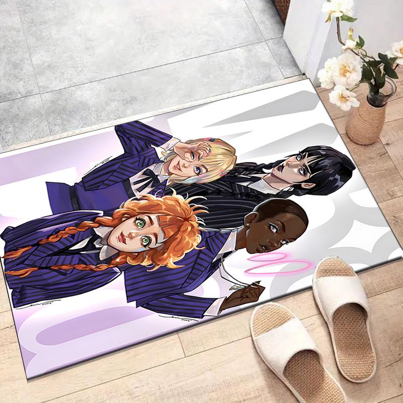 1pc Addams Family Wednesday4 Design Printed Area Rug Carpet for Bedroom Living Room Home Decor Rugs Mat Non Slip Mat Rug for Bedside