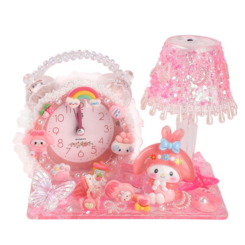 DIY Children's Alarm Clock Night Light Kit - Handmade Ornament with Cream Glue - Perfect Gift for Girls