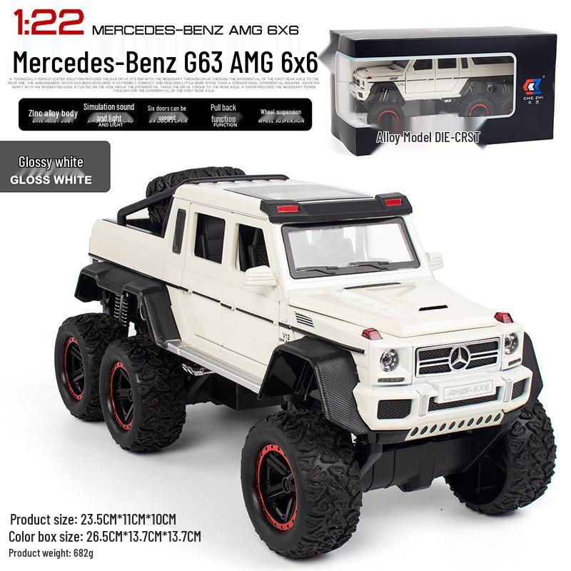 1:24 G63 Alloy Off-Road Toy Car, Six-Doors Open, Light & Sound, Pull-Back Action for Kids