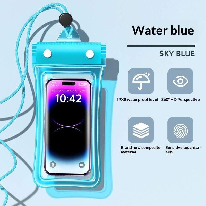 

Waterproof Phone Bag Pouch Case For Swimming Diving Clear Armband Touchable Lanyard синий