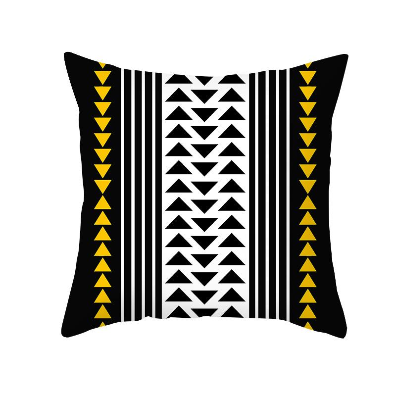 Kissenbezug im nordischen Stil, abstrakt gelb, geometrisch, kurzvelour, Zuhause, Sofa, Kissen, Kissenbezug