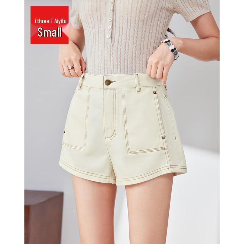 IEF 2026 Summer Petite A-Line Denim Shorts L