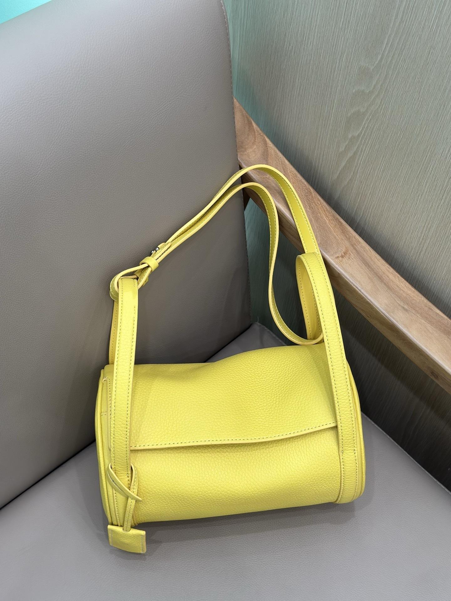 

Высококачественный рюкзак из канваса и коровьей кожи, с ремешком, с элементом волны, круглая сумка-ведро, унисекс, с кожаной отделкой, сумка кросс-боди 25x15x15cm жёлтый