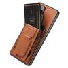 For Samsung Galaxy A36 5G Case with Card Holder Kickstand Fiber Pattern Leather Back Cover