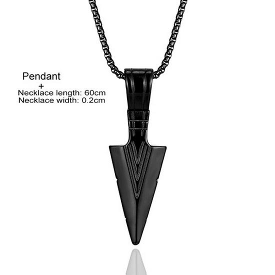 Cross-Border Men's Indian Arrow Titanium Steel Hip Hop Punk Necklace