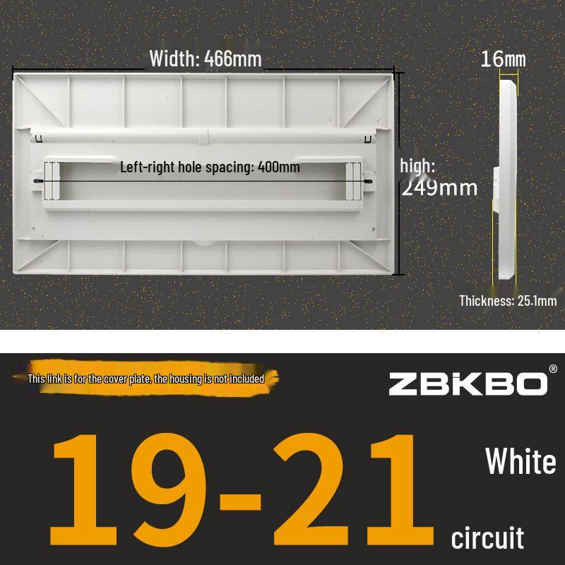Frosted Flat Panel Lighting Distribution Box - 10/12/15/18/30 Positions, Strong Current, Plastic Panel