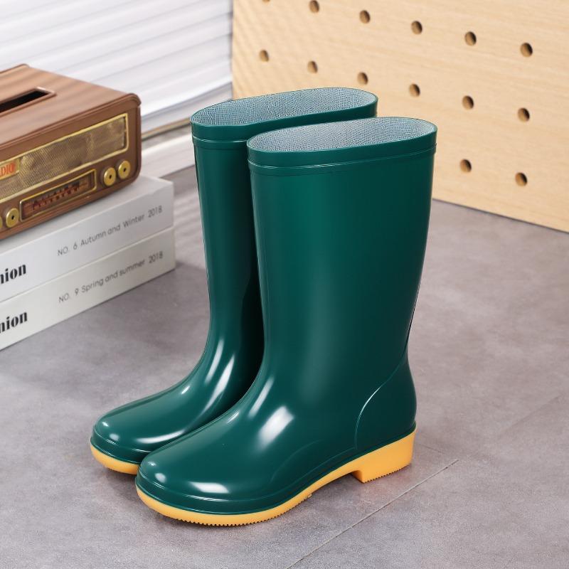 Women's high rain boots labor boots lightweight PVC non-slip mesh yarn inner women's rain shoes back kitchen cleaning water boots rubber shoes