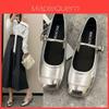 Mary Jane Flat Shoes For Women Summer Pu Soft Sole Comfortable Casual Footwear