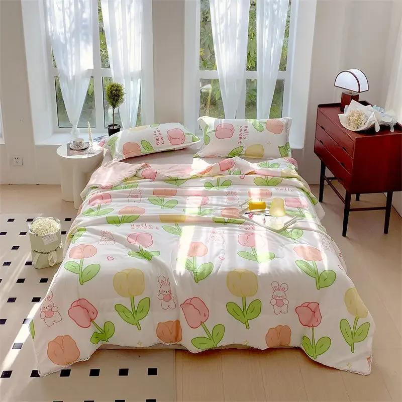 Smooth Air Conditioning Comfortable And Lightweight Summer Quilt Cover Set Soft Brushed Microfiber Duvet Cover Bedding Set