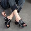 Women  Slippers Fish Mouth Comfortable Mid-heeled Women Sandals Women's Shoes
