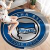 Hertha BSC Custom Name Round Area Rug,Carpet Rug for Living Room Bedroom Sofa Playroom Decor,Non-slip Floor Mat