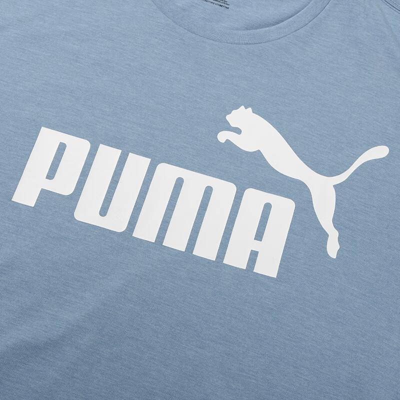 Puma Letter Print Casual Fitness Training Short Sleeve T-Shirt Men Tops Blue 675711-20