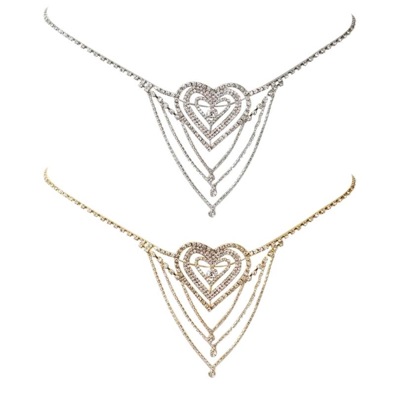 Heart Shap Layered Waist Chain with Tassels Designing, Belly Jewelry Hip Decoration for Parties and Everyday Wear