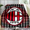 1 Stück AC Mailand Fußballverein Aufdruck Weiche Flanelldecke Überwurf für Schlafzimmer Wohnzimmer Sofa Camping Reise Fan Geschenke Weihnachtsgeschenke