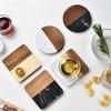 Marble with wooden Coasters Nordic Anti-scald Cup Mat Tea Cup holder Coffee Coaster Drinks tray Restaurant Bar tools