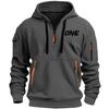 New Models Autumn Winter Men's Leisure Sports Multi-zip Arm Pocket Hoodie Jumper Hoodie Sports and Leisure Jacket