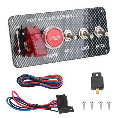 With Ignition Push Buttons 12V Rocker Switch Panel Racing Car Starter Start Stop Light Toggle For Boat Autotruck RV Accessories