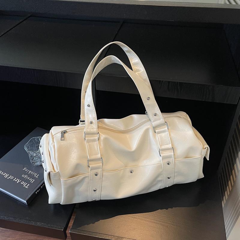 Women's Short Trip Bag Large Capacity Luggage Retro Hand Travel Bag Trendy Shoulder Tote Bag