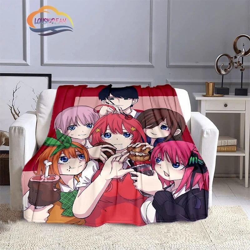 Comic The Quintessential Quintuplets Cashmere Blanket Sexy Anime Girl Flannel Blanke Portable Warm Camping  Soft skin
