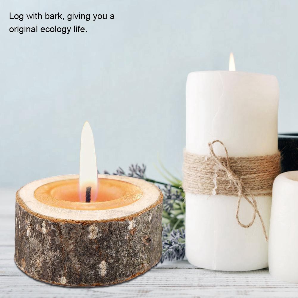 Suport de lumânare din lemn, tip grămadă de lemne, suport de lumânare, sfeșnic, buștean, ghiveci de flori, ornament decorativ