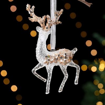 Funkelnde Schneeflocken Eisstreifen Anhänger Ballerina Transparent Weihnachtsbaum Hängeornament DIY Exquisit