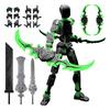 3D Printed Robot Action Figure with Accessories Movable Joints Robot Model Toy Articulated Dummy Figurine Decoration Ornament