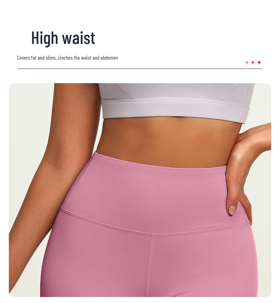 MT20 Women's High Waist Butt-Lifting Purple Yoga Pants - Peach Basic Sportswear