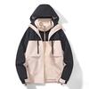 Jacket Men's Vintage Color Matching Windproof Waterproof Jacket Men's and Women's Outdoor Hooded Jacket