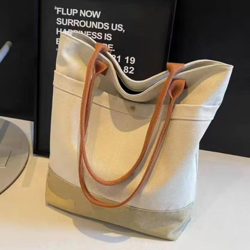 Casual Tote Bag, Simple and Fashionable Commuter Canvas Bag, Korean College Students Class Tote Bag