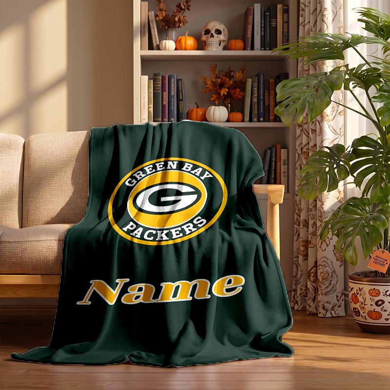 Green Bay Packers Custom Flannel Blankets Soft Warm Cozy Throws for Home Decor Holiday Gifts