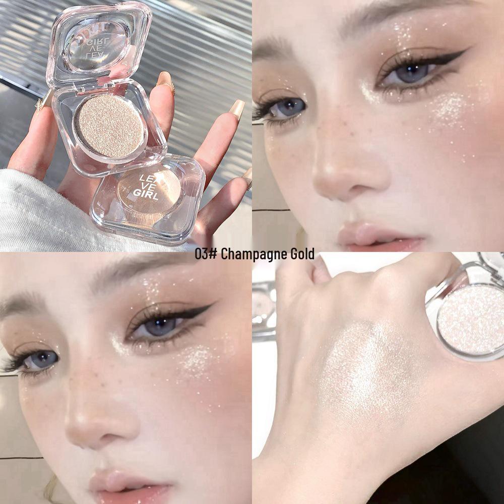 

LEAVE GIRL Starry River Crushed Diamond Highlighter: Translucent, Pearlescent, Polarized Shimmer for Easy Application in Beauty Makeup.