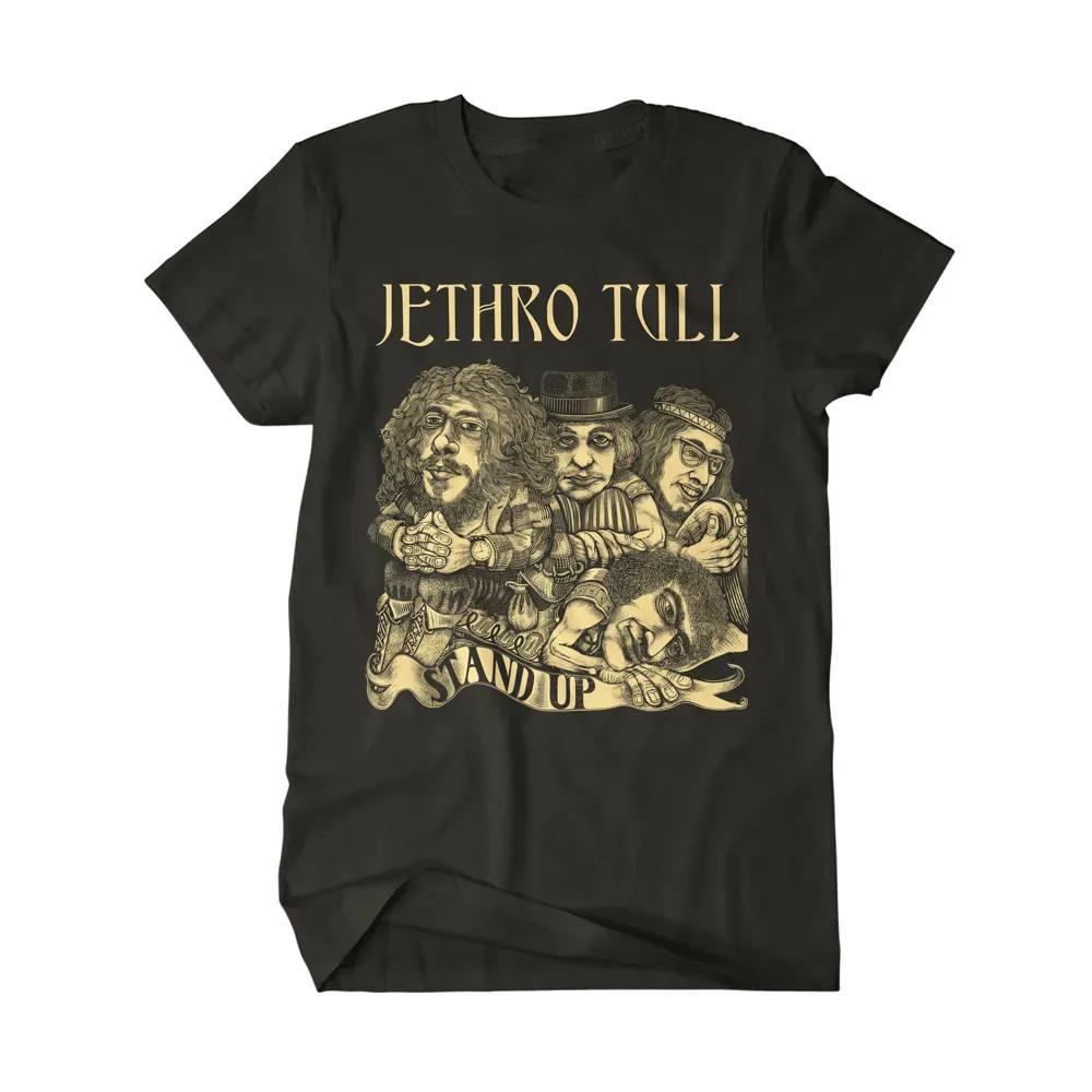 Винтаж Jethro Tull Музыкальный Тур Тяжелый Хлопок Черная Полноразмерная Рубашка Для Мужчин UR211 Унисекс Футболка XXL