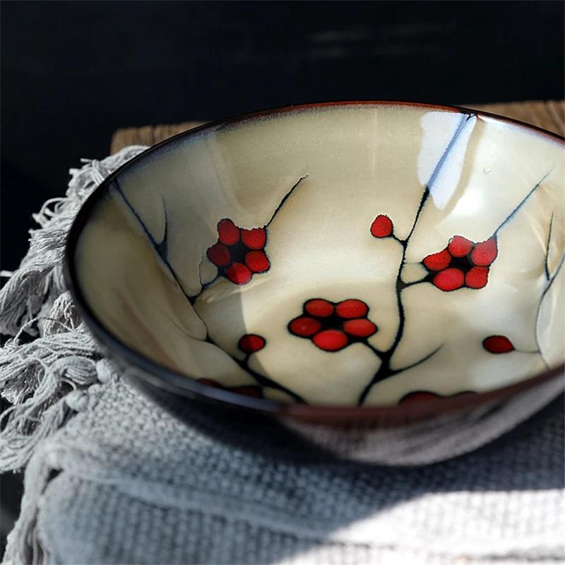 Japanese style bowl hand-painted plum blossom ceramic tableware Noodle Soup bowl Creative noodle ramen large bowl ramen