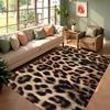 Leopardenmuster Teppich Faux Fur Textur Rutschfest Langlebig Dekorativer Teppich für Wohnzimmer Schlafzimmer Eingangsbereich Moderne Heimdekoration