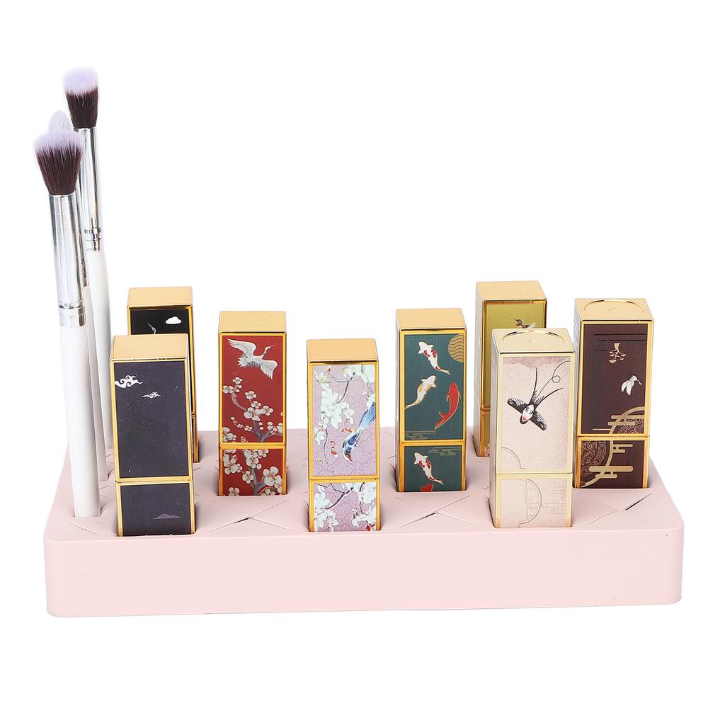Silicone Lipstick Holder 24 Units Makeup Display Case for Makeup Brush Lipstck Jewlry Nali Oil