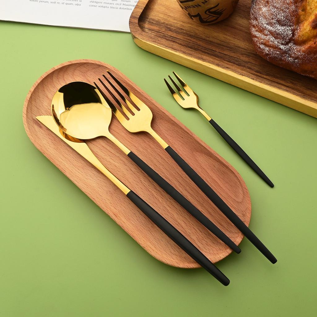 16 Pieces Colorful Silverware Tableware Set Service for 4, Stainless Steel Flatware Kitchen Cutlery Utensils Set for Home Kitchen Restaurant