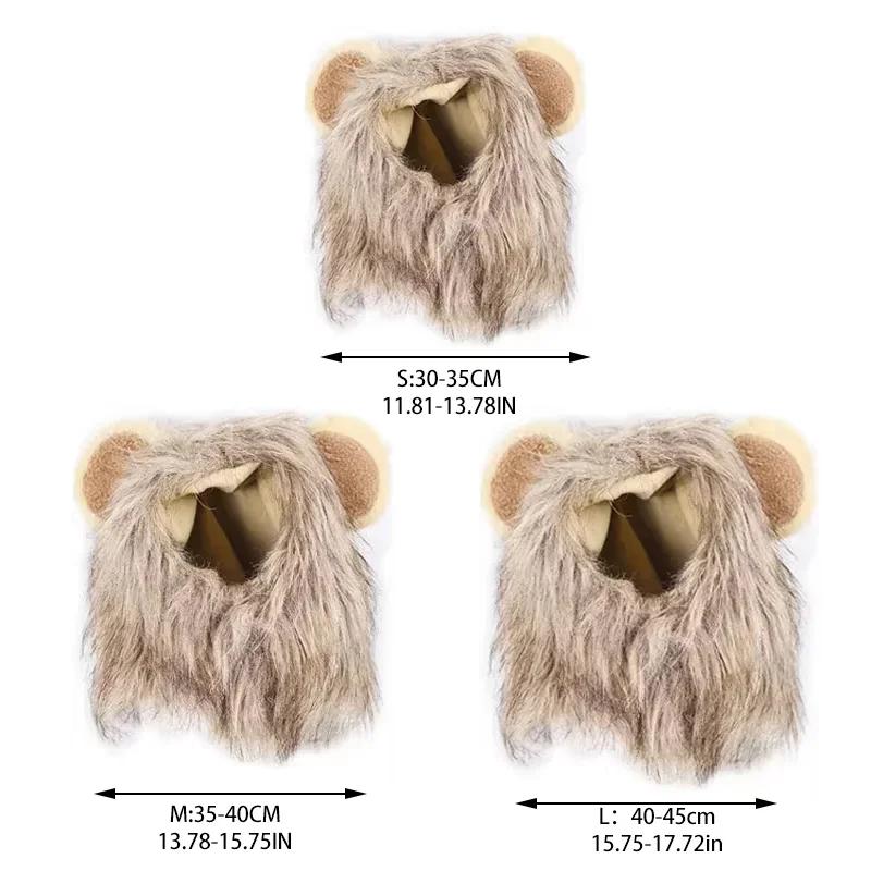 Cat Hairpiece Humorous Lion Mane Headgear for Dogs and Cats Adjustable Costume Accessories for Fun Dress-up and Play
