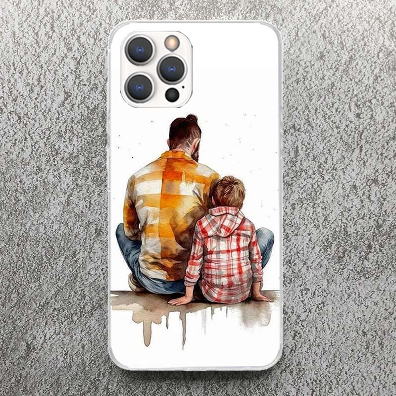 

Dad And Baby Girl Boy Phone Case For iPhone 17 16 15 14 13 12 11 Pro Max Mini Plus Air 7 SE 8 Soft Silicone Print Shell Funda Fo iPhone 16 Pro Max