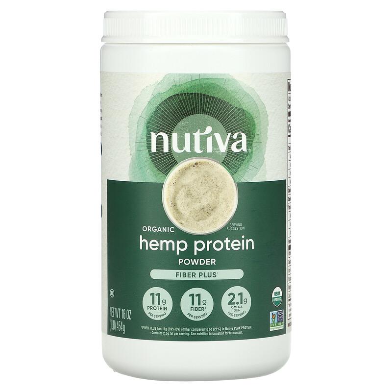 Organic Hemp Protein Powder, Fiber Plus, 1 Lb (454 G)