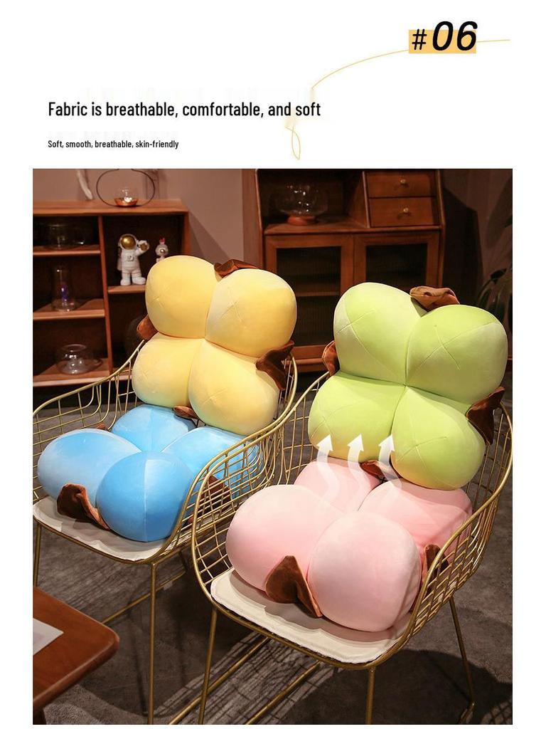 Winterserie Baumwoll-Überwurfkissen & Kissen-Set – Runder Futon, Rückenstütze & Sitzkissen